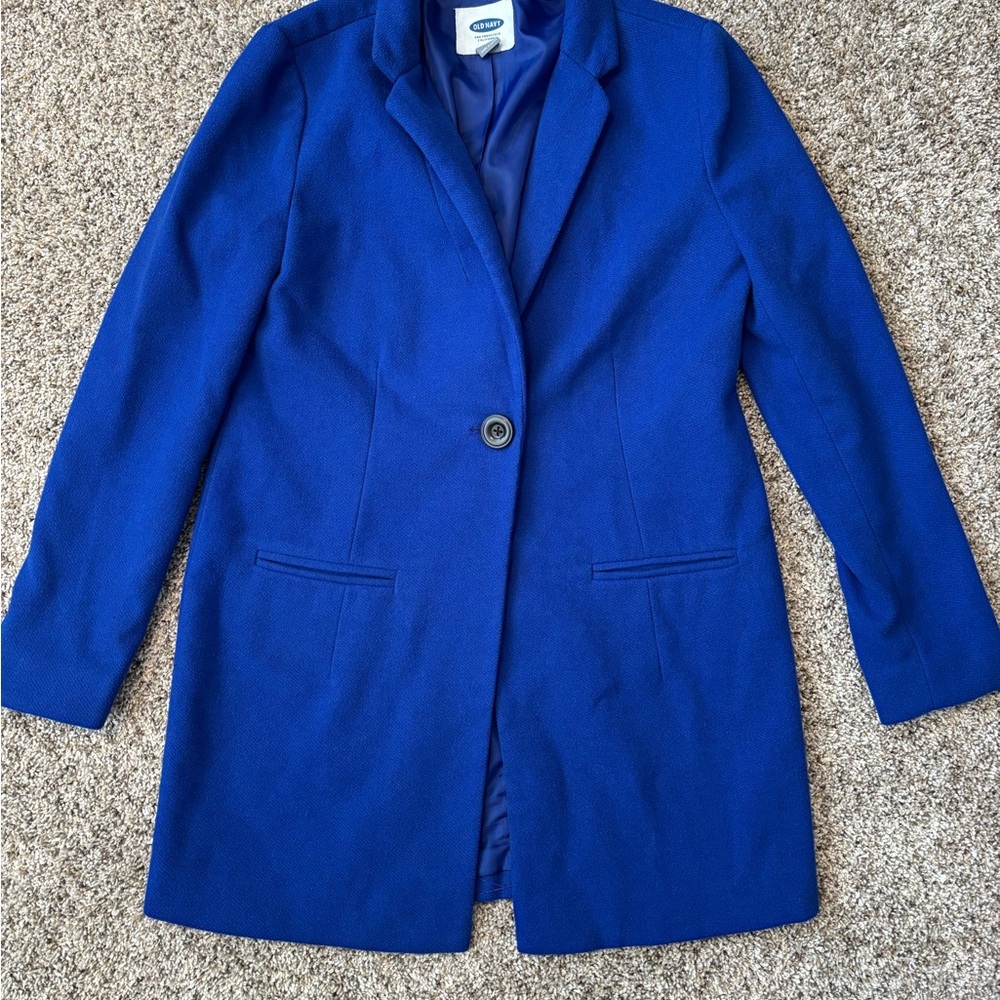 Old Navy Women's Royal Blue Blazer Ling Pea Coat